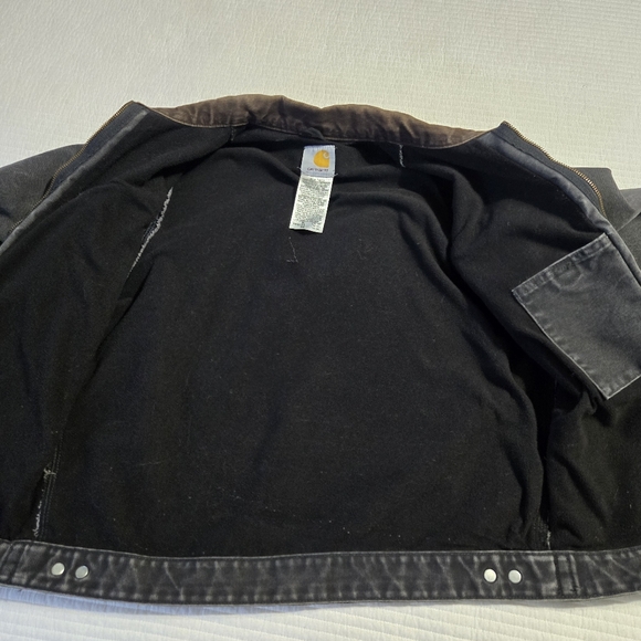 Kids Vintage Carhartt J97 Detroit Faded Black Blanket Lined Jacket Size XL - Picture 15 of 15